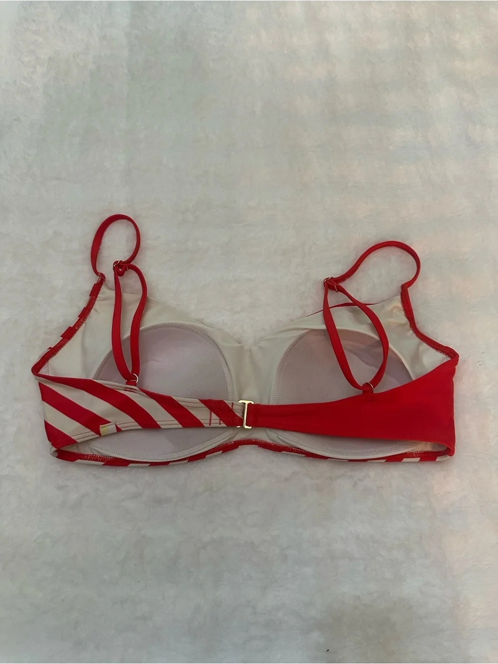 SummerSalt Red & Cream The Marina Stripe Bikini Top Size 8 39062
